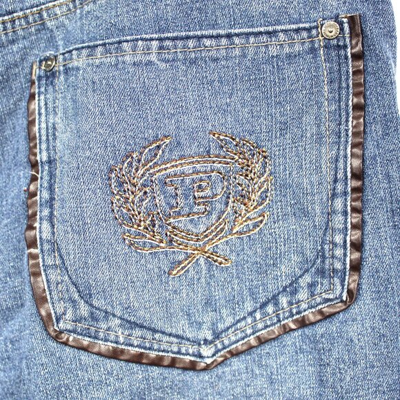 Phat Farm Men's 36 Blue Baggy Denim Jean Shorts Jorts Hip Hop Skater Y2K Vintage - Picture 6 of 8